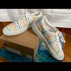 J. Crew multi stripe canvas sneakers (7.5)